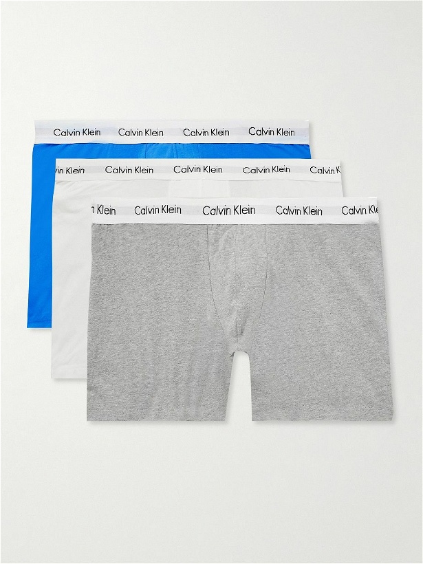 Photo: Calvin Klein Underwear - Three-Pack Stretch-Cotton Boxer Briefs - Multi