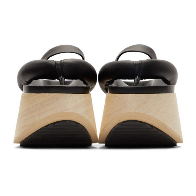 Jil Sander Black Wooden Platform Sandals Jil Sander