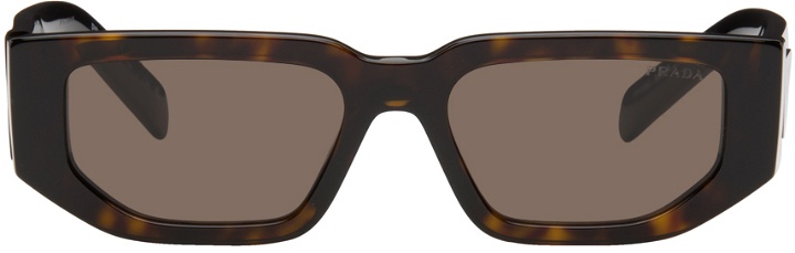 Photo: Prada Eyewear Brown Triangle Logo Sunglasses