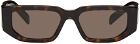 Prada Eyewear Brown Triangle Logo Sunglasses