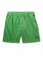 Stone Island - Straight-Leg Mid-Length Logo-Appliquéd Swim Shorts - Green