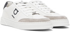 Ferragamo White Gancini Detail Sneakers