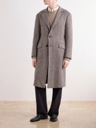 Kiton - Herringbone Cashmere and Wool-Blend Coat - Brown