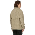 John Elliott Reversible Brown and Purple Polar Fleece Jacket