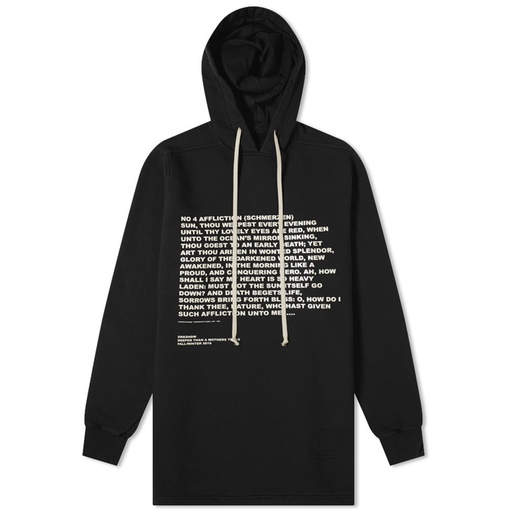 Photo: Rick Owens DRKSHDW Poem Print Popover Hoody