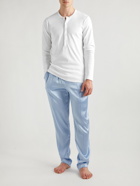 TOM FORD - Stretch-Cotton Jersey Henley Pyjama T-Shirt - White