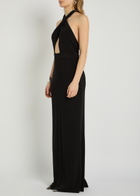 Nili Lotan Lita Halterneck Stretch-jersey Gown Black