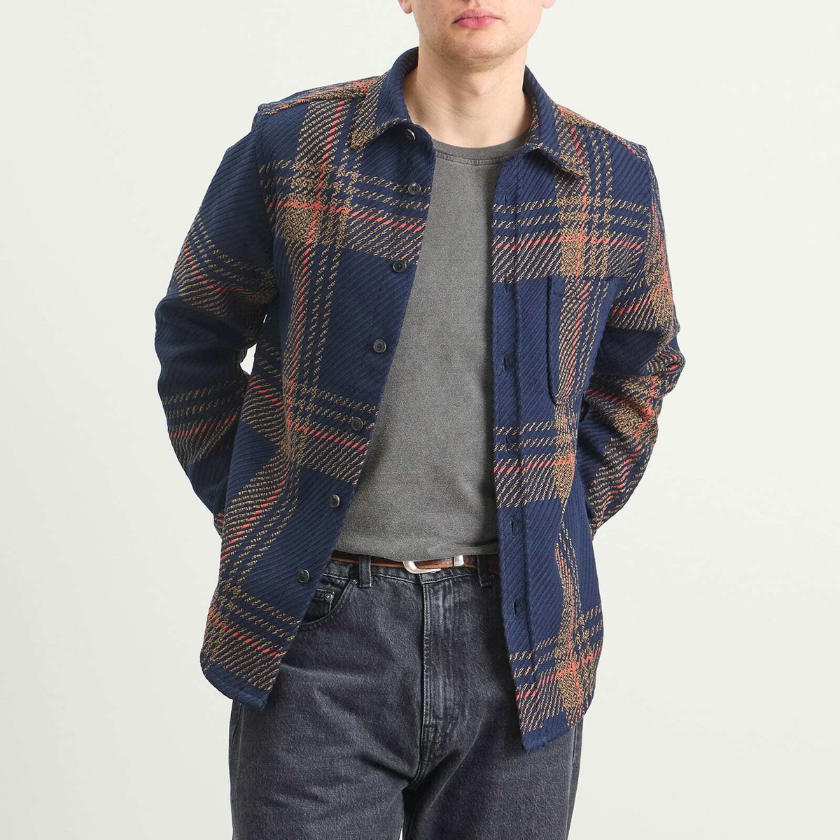 Portuguese Flannel Men's Upper Overshirt in Navy Blend