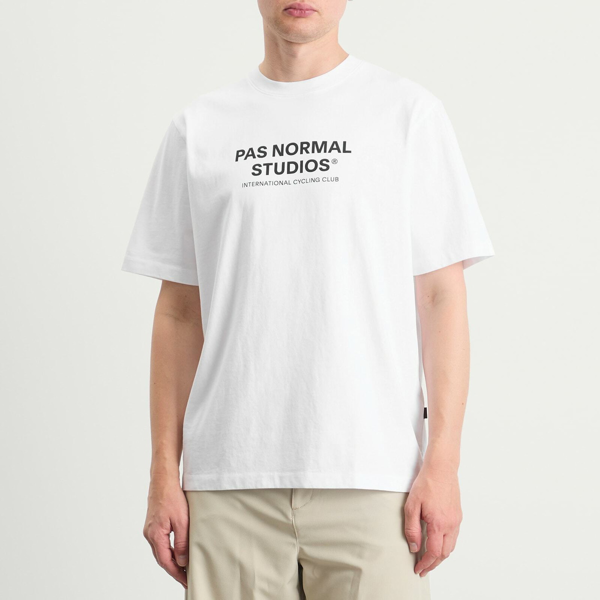 Pas Normal Studios Men's Off-Race Logo T-Shirt in White