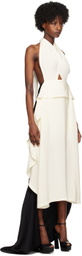 Victoria Beckham White & Black Draped Dress