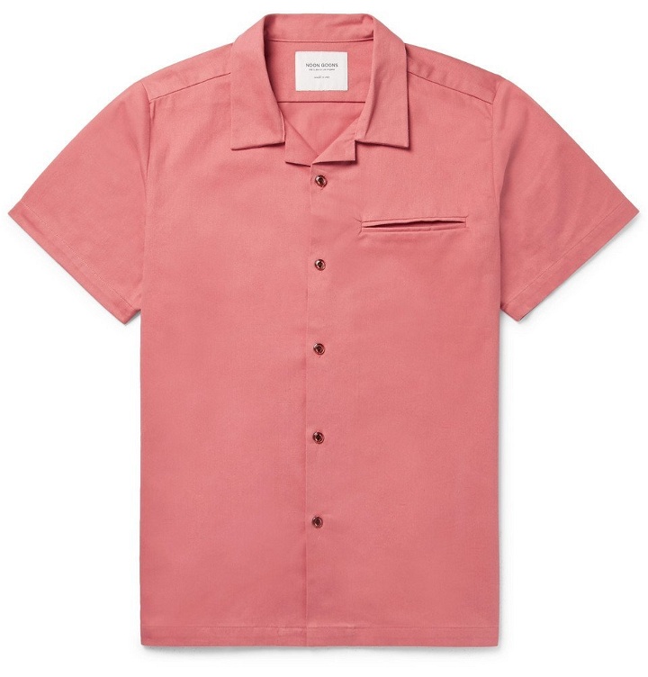Photo: Noon Goons - Pharcyde Camp-Collar Brushed Cotton-Twill Shirt - Pink