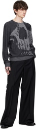 McQueen Gray Skull Sweater