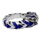 Gucci Silver and Blue Tiger Ring