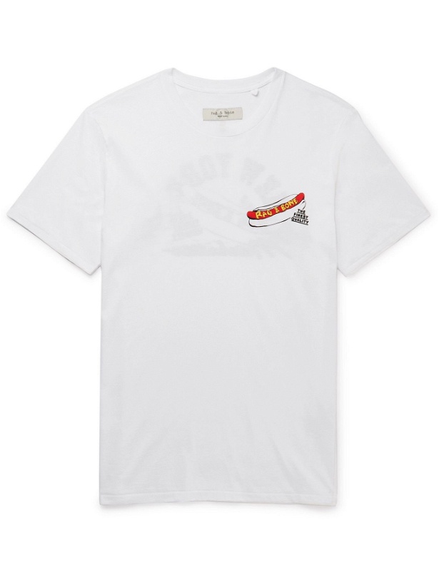 Photo: Rag & Bone - Logo-Print Pima Cotton-Jersey T-Shirt - White