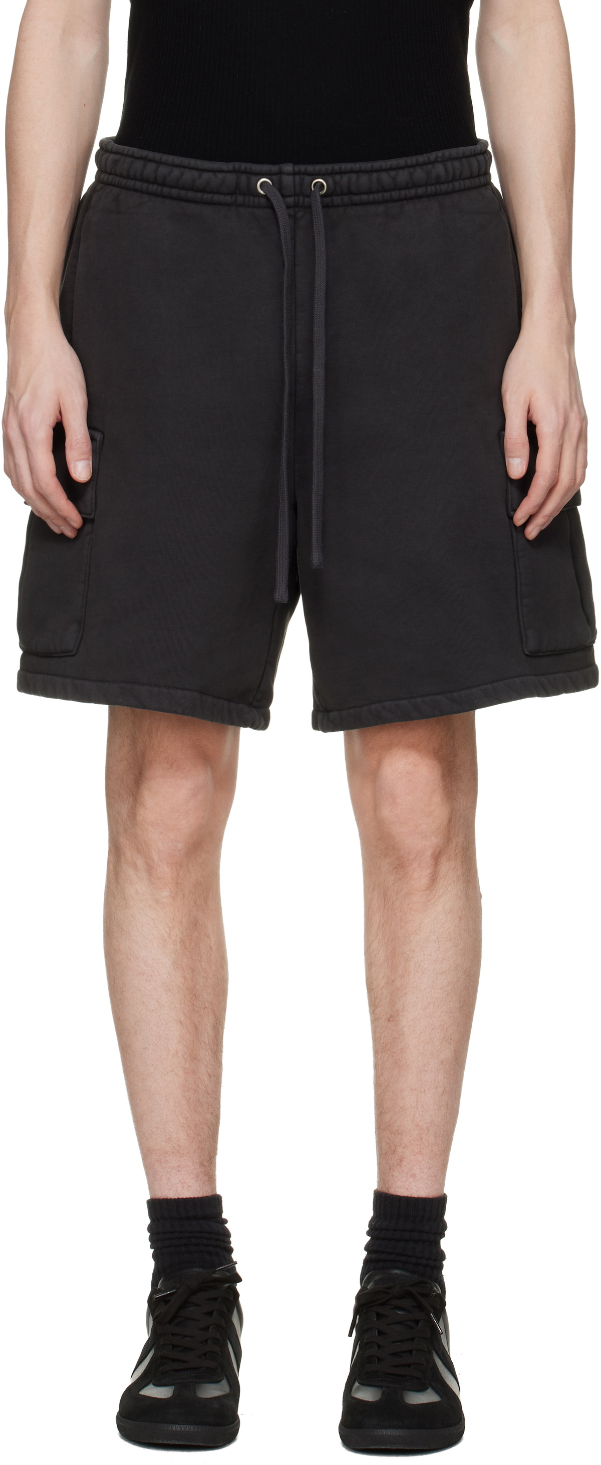 SKIMS Black Heavyweight Fleece Cargo Shorts