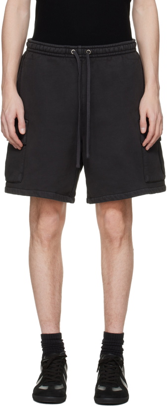 Photo: SKIMS Black Heavyweight Fleece Cargo Shorts