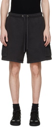 SKIMS Black Heavyweight Fleece Cargo Shorts