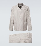 Zegna Striped silk, cotton, and cashmere pajamas