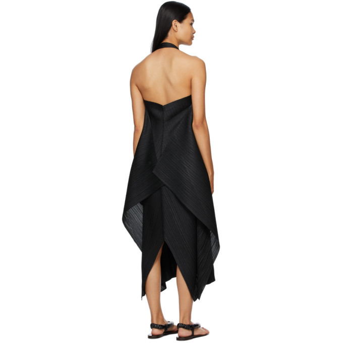 issey miyake pleats please dress black Issey Miyake Pliss-effect Midi Dress