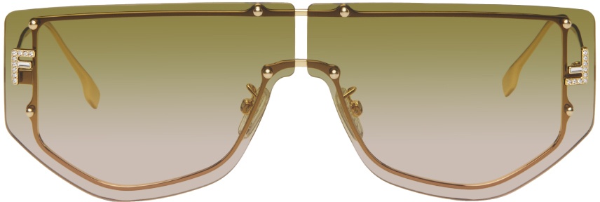 Fendi Gold 'Fendi First' Sunglasses Fendi