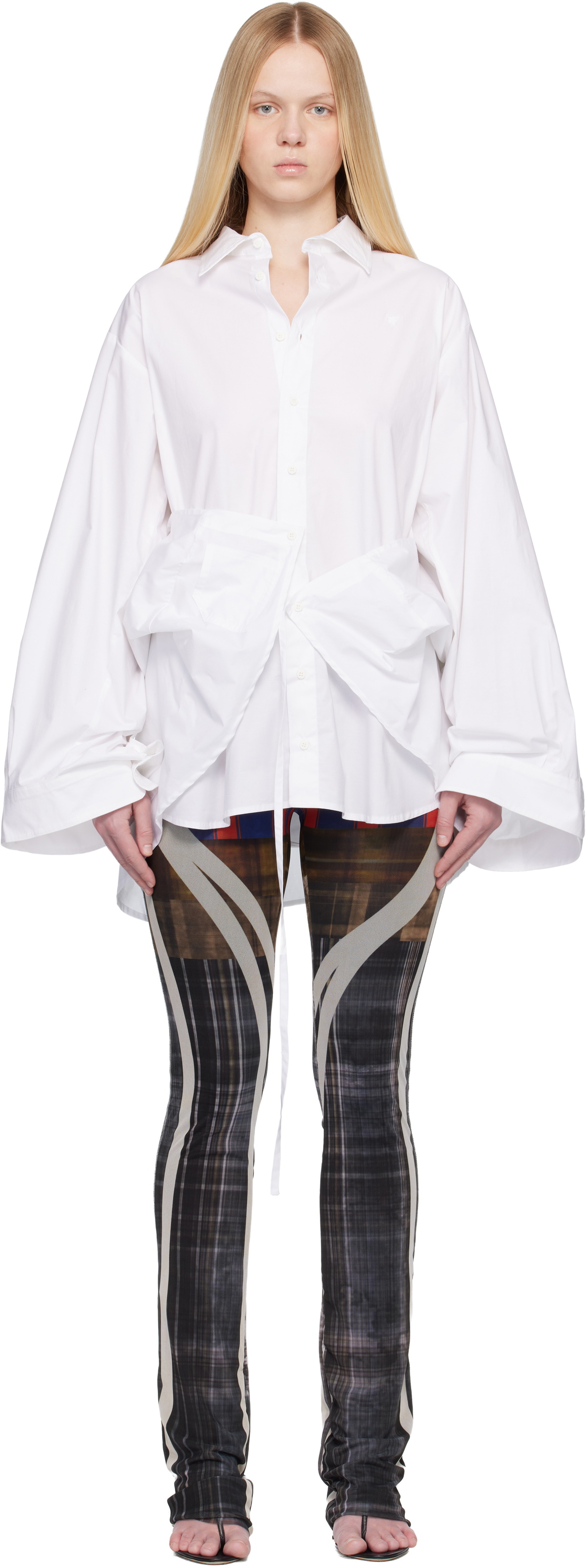 Ottolinger White Liberated Double Shirt Minidress