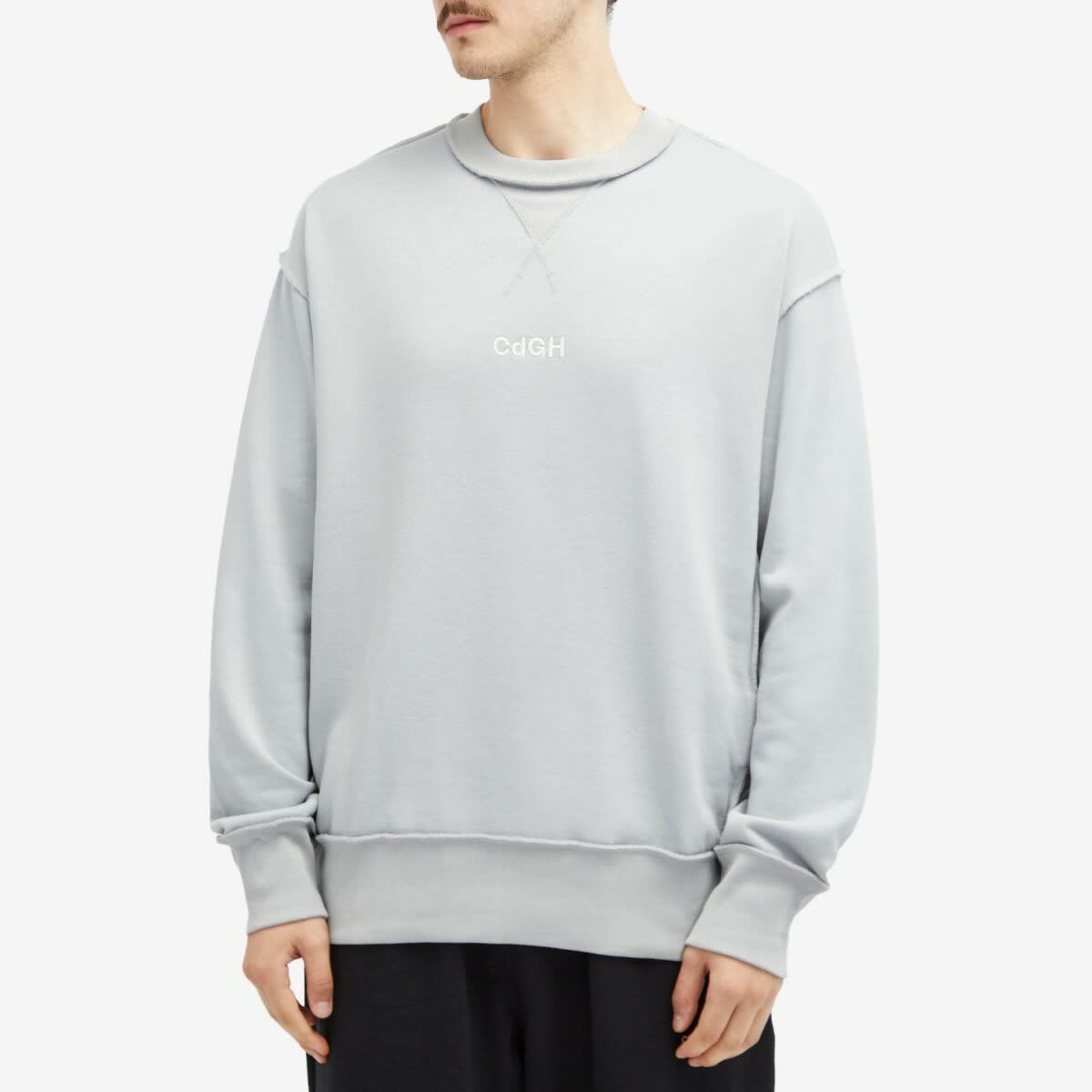 Comme des Garçons Homme Men's CdGH Embroidered Sweatshirt in Blue/Grey