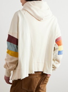 KAPITAL - Panelled Striped Cotton and Wool-Blend Jersey Hoodie