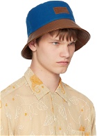 Bode Blue Quilted Brim Bucket Hat