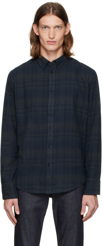 Photo: rag & bone Navy Fit 2 Plaid Tomlin Shirt