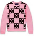 Noon Goons - Lovers Checked Jacquard Sweater - Pink