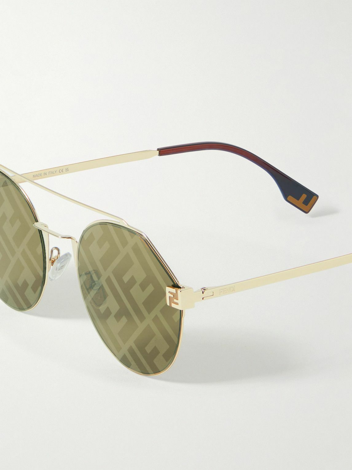 【関税込み】Fendi ゴールド Fendi Sky サングラス FENDI EYEWEAR Fendi Sky rimless rectangle-frame gold-tone
