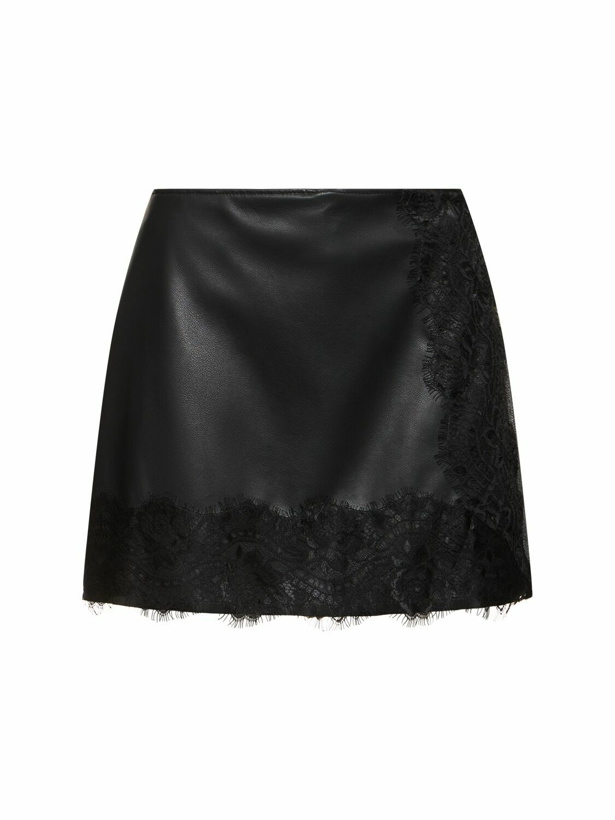 Photo: ALBERTA FERRETTI Leather & Herringbone Skort