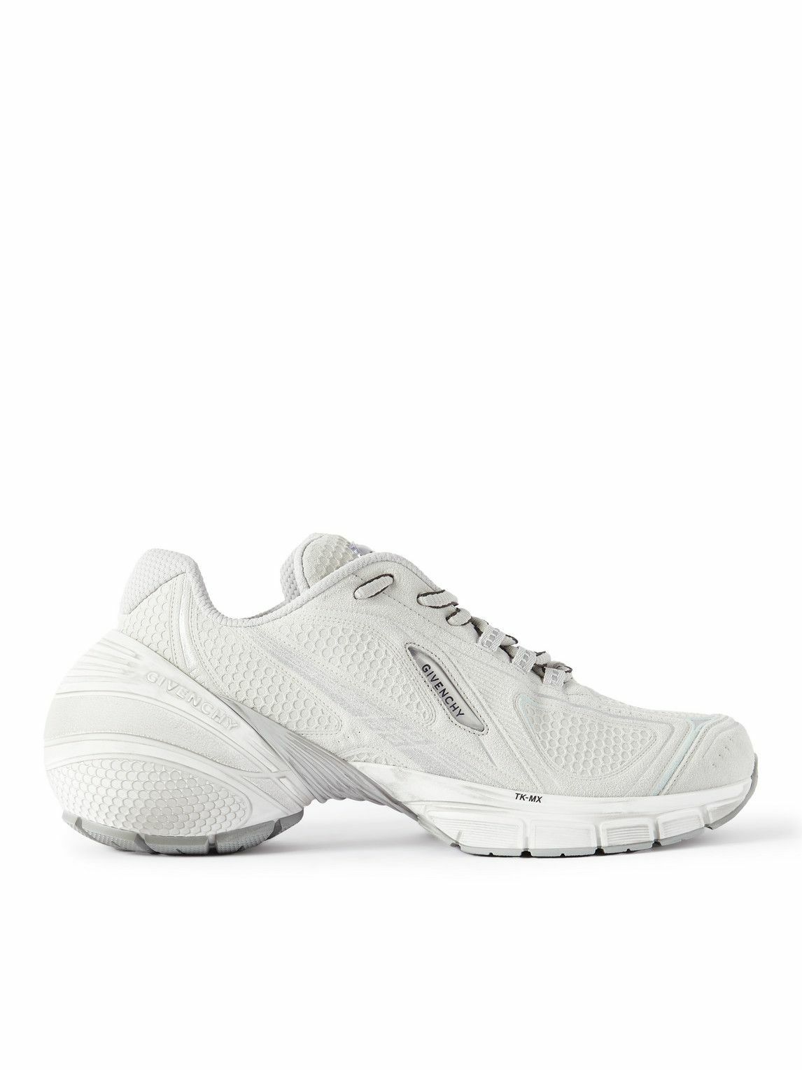 【関税&送料込】Givenchy Mesh And Suede Sneakers Givenchy Women's Slim Mesh & Suede White Low Top Sneakers