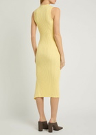 Stella Mccartney Ribbed Cotton Midi Dress Yellow