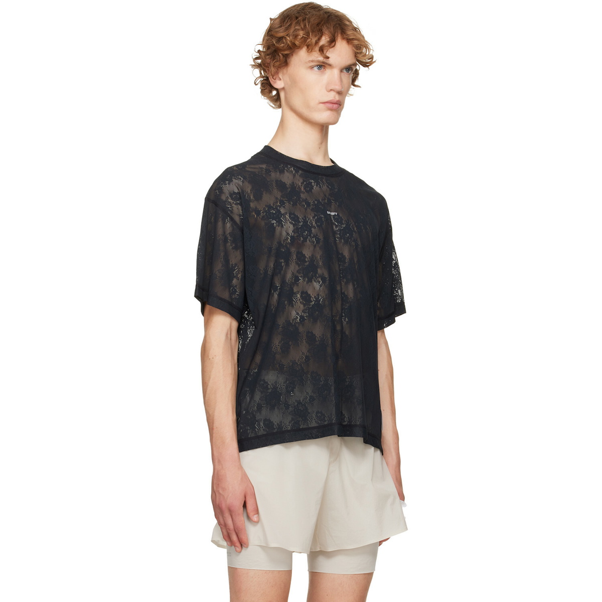 Satisfy Black Space-Lace Running T-shirt