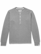 Rag & Bone - Garment-Dyed Waffle-Knit Cotton Henley T-Shirt - Gray