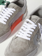 Off-White - Suede-Trimmed Canvas Sneakers - Gray