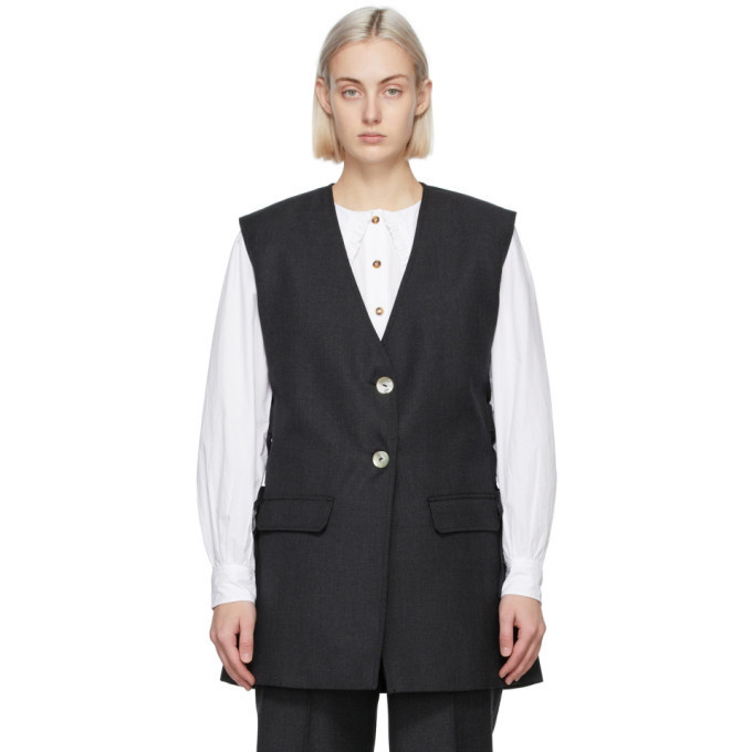 Photo: GANNI Grey Wool Suiting Vest