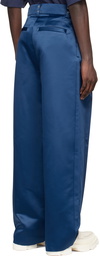 We11done Navy Polyester Trousers