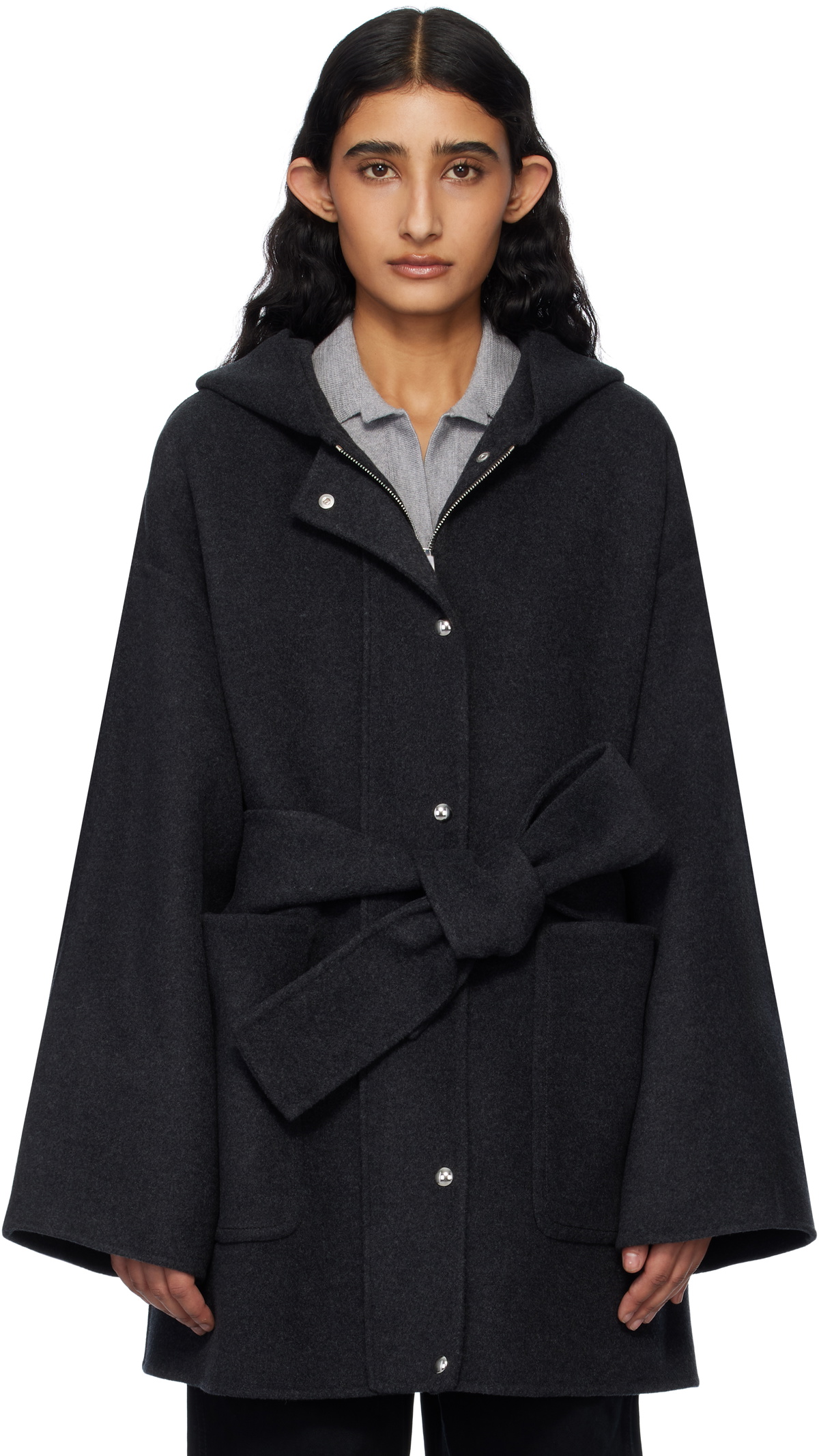 KHAITE Gray Hessner Coat