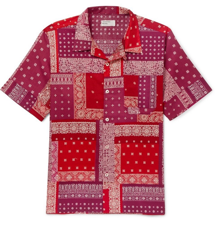 Photo: Universal Works - Patchwork Printed Cotton Shirt - Men - Red