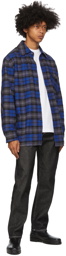 Acne Studios Blue Flannel Patch Shirt