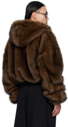 LU'U DAN Brown Yeti Outlaw Faux-Fur Jacket