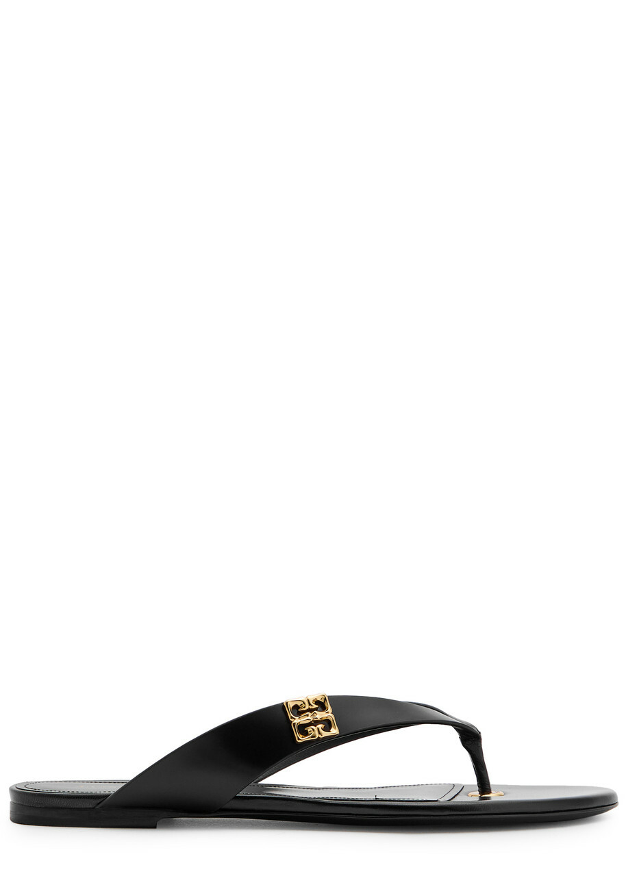 Givenchy - G Cube feather-trimmed leather sandals Givenchy