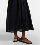 Posse Danielle lace-trimmed cotton midi dress