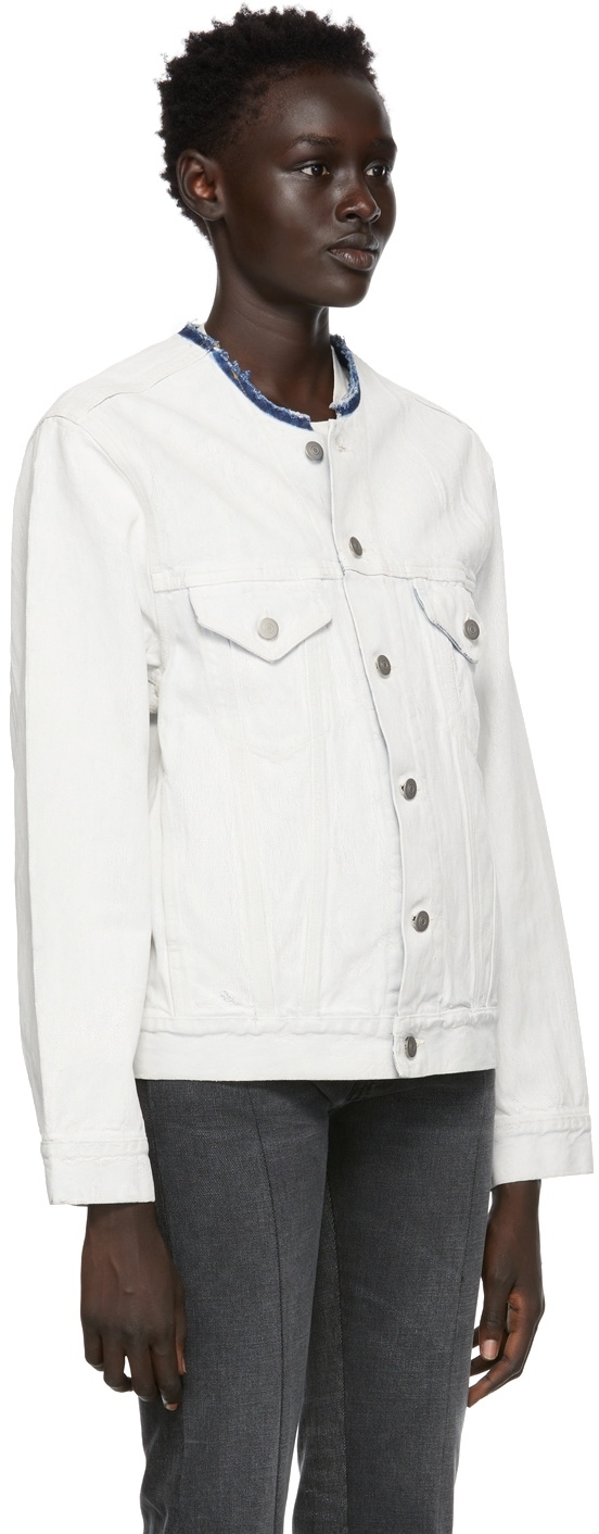 ジャケット・アウター 21AW Maison Margiela Bianchetto Denim 50 Maison Margiela White Bianchetto Denim Jacket Maison Margiela