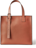 Loewe - Logo-Debossed Full-Grain Leather Tote Bag
