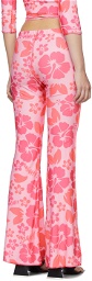 OMIGHTY Pink Floral Hibiscus Trousers