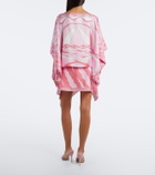 Pucci Fiamme asymmetric silk twill skirt
