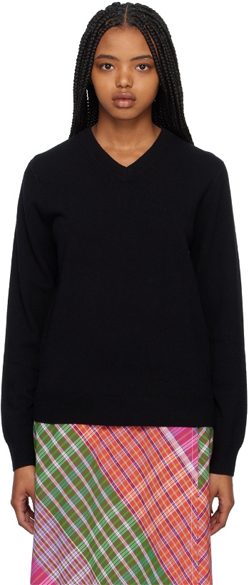 Photo: Comme des Garçons Shirt Black V-Neck Sweater